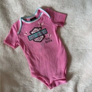 Harley-Davidson Pink Bodysuit with Logo Design